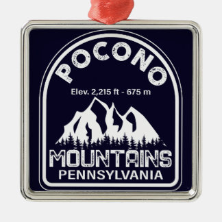 The Poconos Pennsylvania PA Mountain Gift Retro Metal Tree Decoration