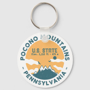 The Poconos Pennsylvania - Retro Vintage Souvenir  Key Ring