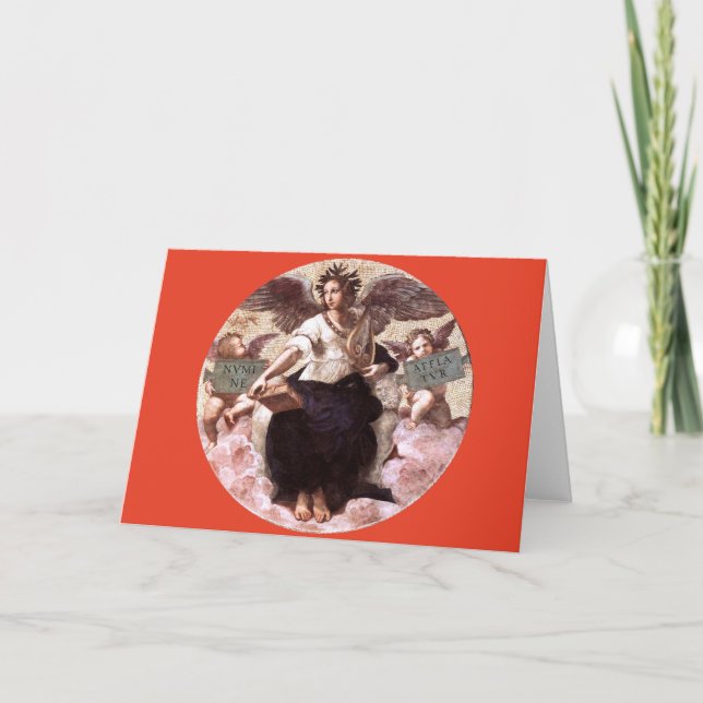 THE POETRY Allegory Fresco by Raffaello Sanzio,Red Card (Front)