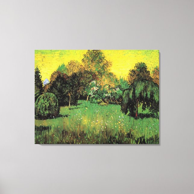 The Poet's Garden by Vincent van Gogh. Canvas Print (Front)