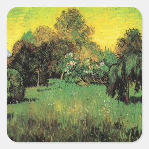 The Poet's Garden by Vincent van Gogh Square Sticker