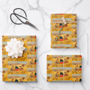The Poker Game Cowboy Native American China Man Wrapping Paper Sheet
