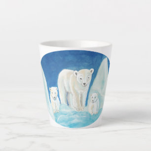 The Polar Bear Family Latte Mug