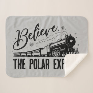 The Polar Express - Believe Vintage Graphic Sherpa Blanket
