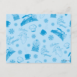 The Polar Express   Blue Holiday Icon Pattern