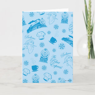 The Polar Express   Blue Holiday Icon Pattern Card