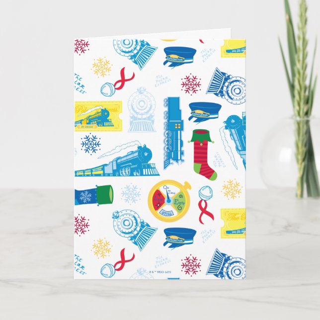The Polar Express | Christmas Icon Pattern Holiday Card (Front)