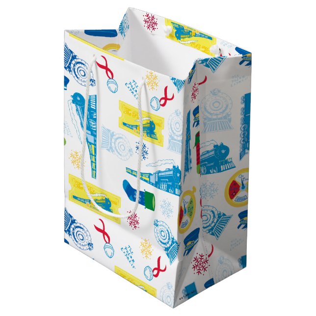 The Polar Express | Christmas Icon Pattern Medium Gift Bag (Front Angled)