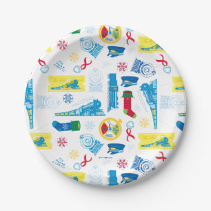 The Polar Express   Christmas Icon Pattern Paper Plate