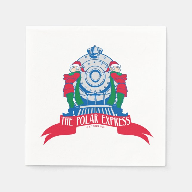 The Polar Express | Elves Standing By Train Napkin (Front)
