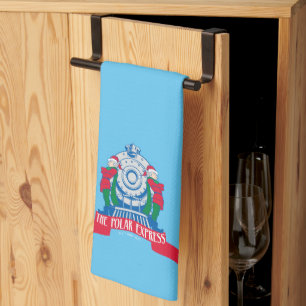The Polar Express   Elves Standing By Train Tea Towel