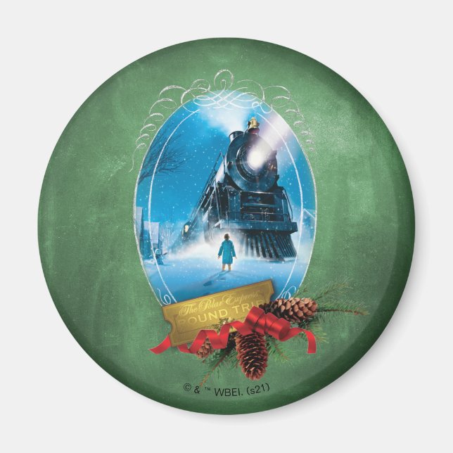 The Polar Express | Holiday Framed Train Arrival Magnet (Front)