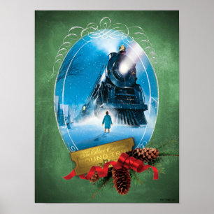 The Polar Express   Holiday Framed Train Arrival Poster