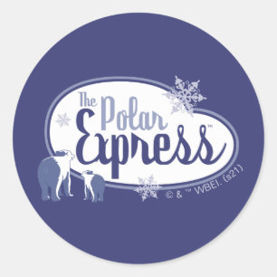 The Polar Express   Polar Bears Retro Graphic Classic Round Sticker
