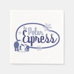 The Polar Express Polar Bears Retro Graphic Napkin