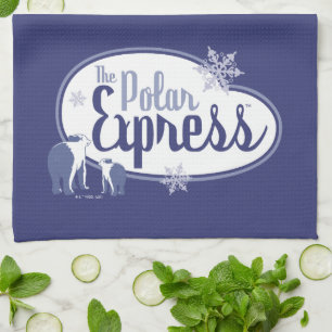 The Polar Express   Polar Bears Retro Graphic Tea Towel