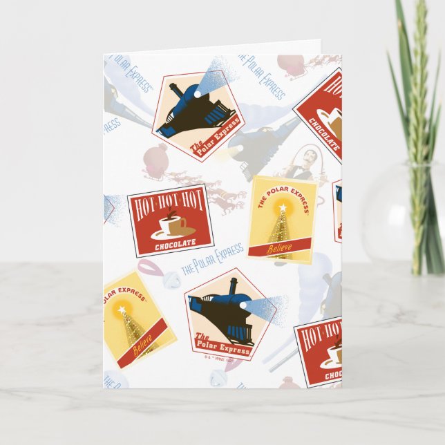 The Polar Express | Retro Sticker Pattern Holiday Card (Front)