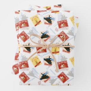 The Polar Express   Retro Sticker Pattern Wrapping Paper Sheet