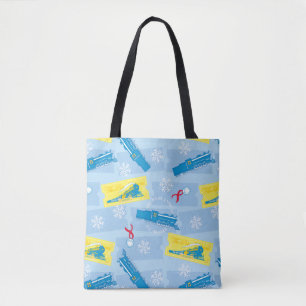 The Polar Express Retro Train & Ticket Pattern Tote Bag