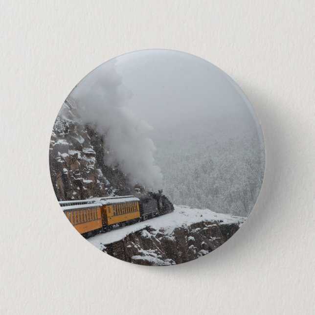 The Polar Express Rounds the Bend 6 Cm Round Badge (Front)