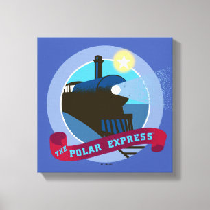 The Polar Express   Vintage Train Badge Canvas Print