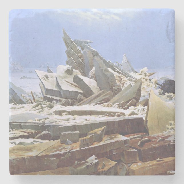 The Polar Sea (by Caspar David Friedrich) Stone Coaster (Front)