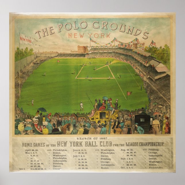 The Polo Grounds Baseball Stadium in 1887 Poster (Front)