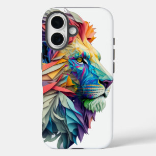 The Polychrome Lion: Where Art Meets Majesty iPhone 16 Case