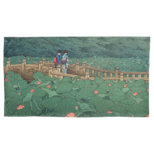The Pond at Benten Shrine in Shiba Kawase Hasui Pillowcase