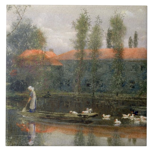 The Pond of William Morris Works at Merton Abbey ( Tile (Front)