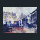 The Pont de l'Europe by Monet, Postcard<br><div class="desc">The Pont de l'Europe,  Gare Saint-Lazare,  famous painting by Claude Monet,  1877.</div>