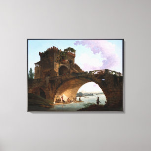 The Ponte Salario by Hubert Robert Canvas Print