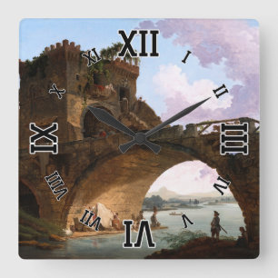 The Ponte Salario by Hubert Robert Square Wall Clock