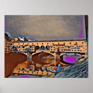 The Ponte Vecchio Card Poster