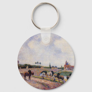 The Pontoise Bridge by Camille Pissarro Key Ring