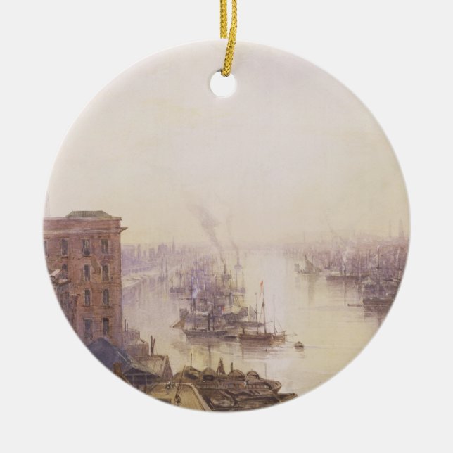 The Pool from the Adelaide Hotel, London Bridge Ceramic Tree Decoration (Front)