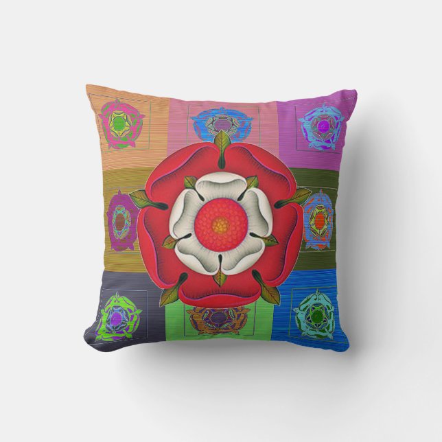 The Pop Art Tudor Rose Cushion (Front)