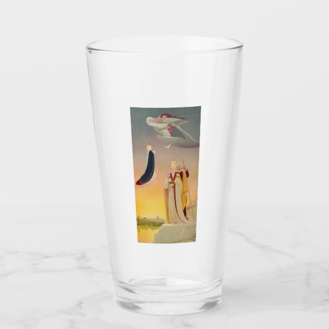The Pope of Rome, Virgin Mary and Jesus Glass (Front)