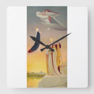 The Pope of Rome, Virgin Mary and Jesus Square Wall Clock