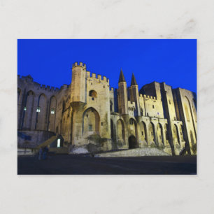 The Pope's Palace in Avignon at sunset. Built 2 Postcard