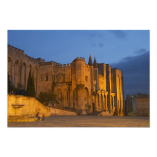 The Pope's Palace in Avignon at sunset. Built Photo Print