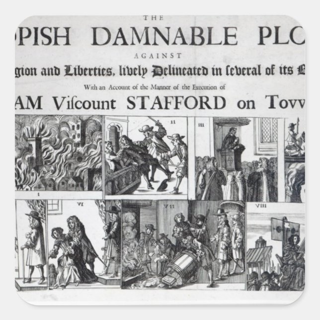The Popish Damnable Square Sticker (Front)