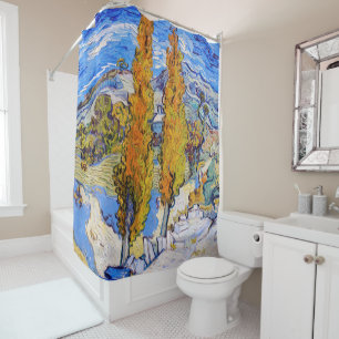 The Poplars at Saint-Rémy, Van Gogh Shower Curtain