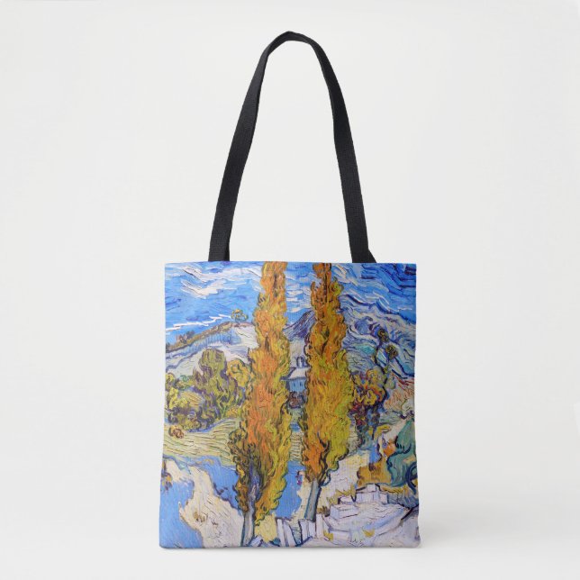 The Poplars at Saint-Rémy, Van Gogh Tote Bag (Front)