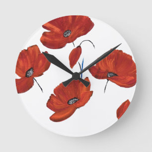 The Poppies Round Clock
