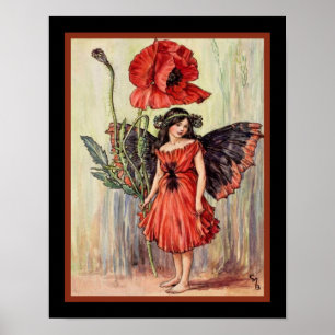 "The Poppy Fairy" ca. 1918- Cicely Mary Barker Poster