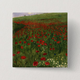 The Poppy Field, 1896 15 Cm Square Badge