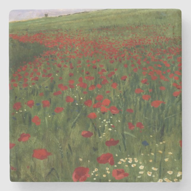 The Poppy Field, 1896 Stone Coaster (Front)