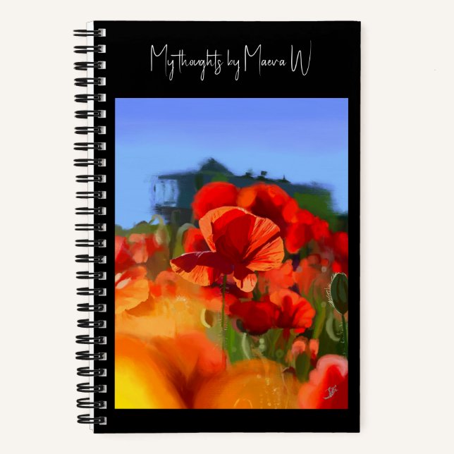 The Poppy House - Artistic Customisable Notebook (Front)