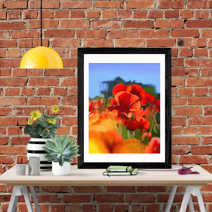 The poppy house - oil painting photo print